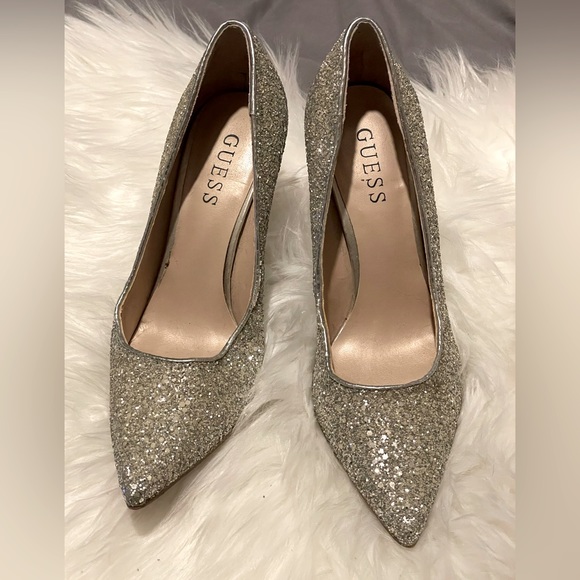 Guess Shoes - Guess silver glitter stiletto